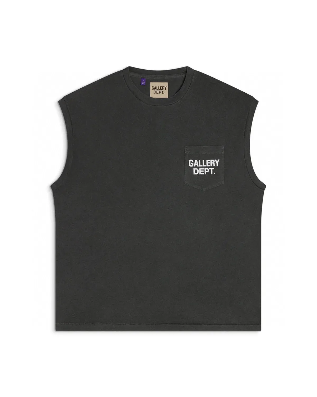 GALLERY DEPT. AUGI SLEEVELESS TEE/VINTAGE BLACK/NAVY/WHT English pocket sleeveless vest TEE Washed black/navy blue/white S-XL Same as the original version Super comfortable summer brushed lightweight material No sense of comfort on the upper body Loose and crisp fit Comfortable and breathable
